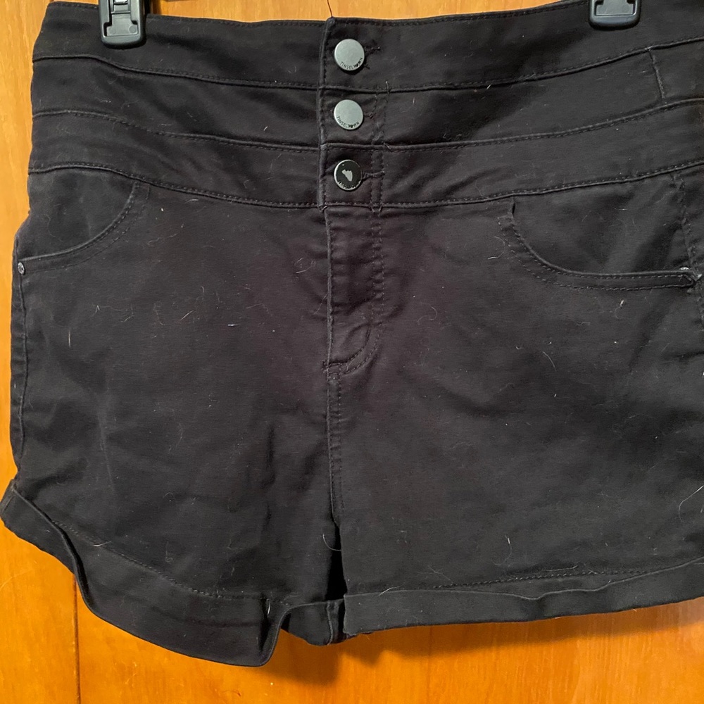 High rise black shorts